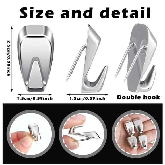Heavy-Duty Stainless Steel Wall Hooks – Self-Adhesive & No-Drill Installation - Picture 2 of 3